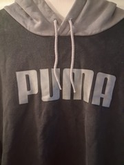 Mens PUMA 3XL PUMA Hoodie Pullover Sweatshirt Black Gray