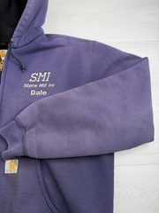 Vtg Carhartt J149 Jacket Full Zip Thermal Lined Faded Distressed Paint Marks L