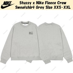 Stussy x Nike Fleece Crew Sweatshirt Grey XXS-XXL Japan Size
