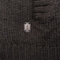 Triple Five Soul Mens Large Henley Knit Hoodie Pullover Sweatshirt Gray