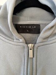 Richie Le Collection DOUBLE ZIP DAILY HOODIE – SLATE BLUE sz XL Sweatshirt