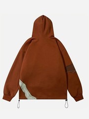 Men’s Y2K Skull Scythe Hoodie Retro Colorblock Patchwork Streetwear Hip-Hop NEW
