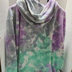 FaZe Clan Men’s Rhinestone Logo Tie Dye Hoodie Sweatshirt Purple Green 2XL
