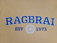 RAGBRAI Hoodie Sweatshirt Mens Large Yellow Annual Cycling Event Vintage 90s