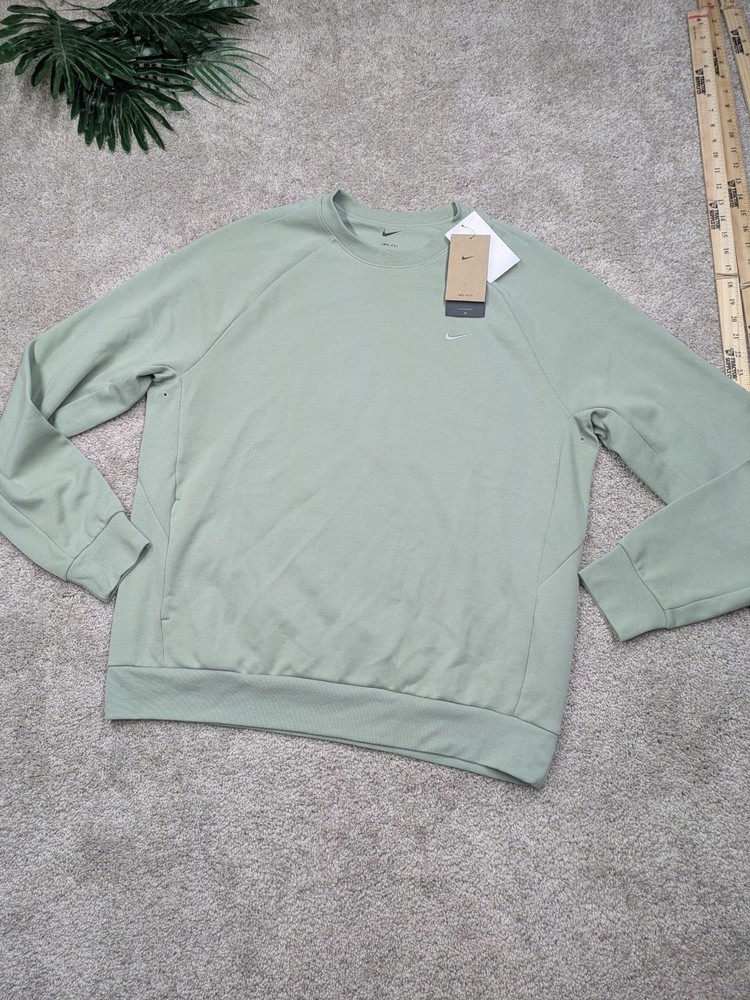 Nike Yoga Dri-Fit Sweatshirt Mens M Medium Mint Green Crew Neck Pullover NWT $75