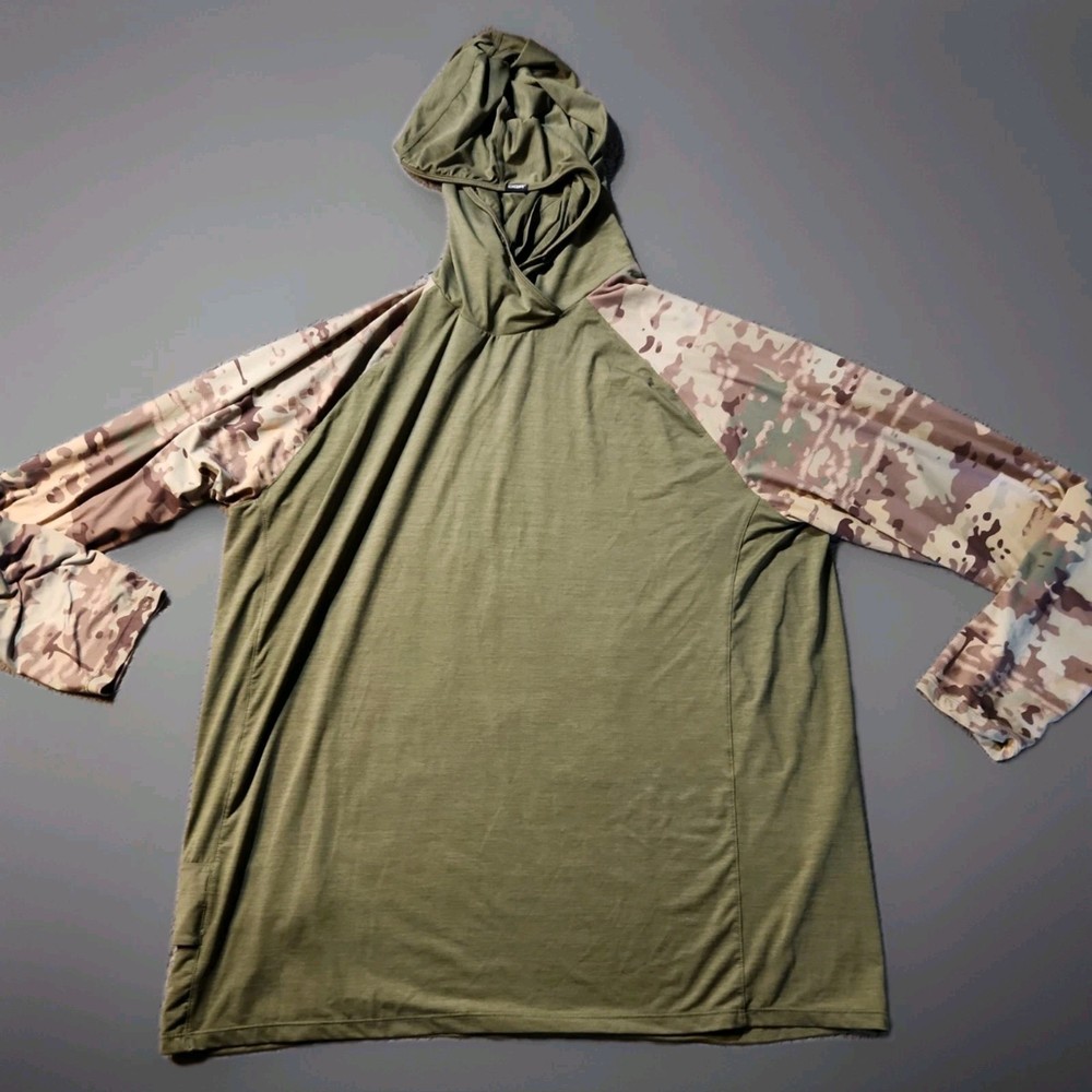 CQR Green Camouflage Lightweight Pullover Hoodie Mens 2XL