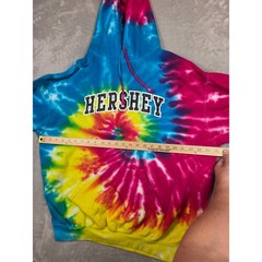 Colortone Hoodie Mens L Multicolor Tie Dye Hershey Graphic Pullover Sweatshirt