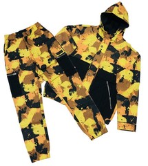 Civilized Camo Utility Nylon Hoodie and Pant Set Color: Yellow Style# CV5084