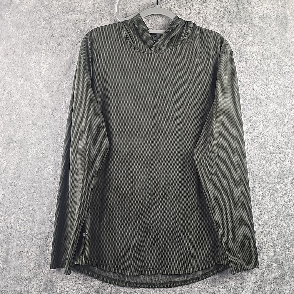 BYLT Basics Drop Cut Hoodie Mens L Green Performance Premium Pullover Gym Yoga