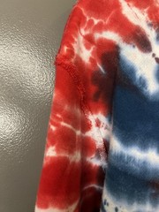 Parks Hoodie Mens Medium Red White Blue Tie Dye Quarter Zip Kangaroo Pocket