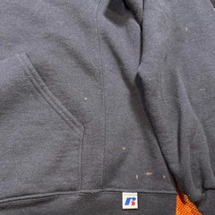 Russell Athletic Black Pullover Hoodie Mens Medium Y2K Plain Sweatshirt
