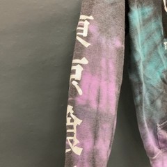 Purple, Green & Black Tie Dye Tokyo Ghoul Hoodie Ken Kaneki W/Mask Medium