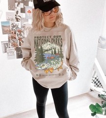 Vintage Protect Our National Parks Sweatshirt Travel Gift Trip Souvenir Tee
