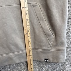 Under Armour Project Rock Mens Small Beige Hoodie Short Sleeve Back Logo