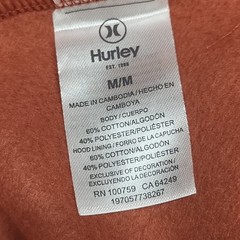 Hurley Mens Red Casual Long Sleeves Pullover Hoodie with Pockets Size Medium