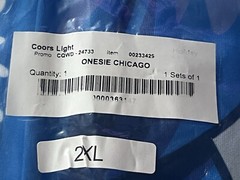 NEW Coors Light CHICAGO Adult Winter Holiday Hoodie Full Body Suit Size XXL