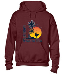 MALIBU BEACH ENJOY THE OCEAN HOODY HOODIE SUMMER HOLIDAY CASUAL CLOTHING TOP