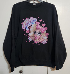 Trixie Mattel Sweatshirt 2XL Black Rhinestone Bedazzled Drag Queen Merch Pride