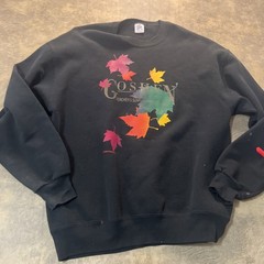 Vintage JERZEES Sweatshirt XL Black GOSHEN Orchard Fall Autum Leaf Made in USA