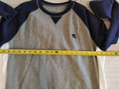 Express Mens Sweatshirt Large Colorblock Gray Navy White Lion Logo NWT Cotton L