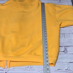 John Deere Equipment Hoodie Yellow Full Zip Embroidered Logo Distressed Mens XL