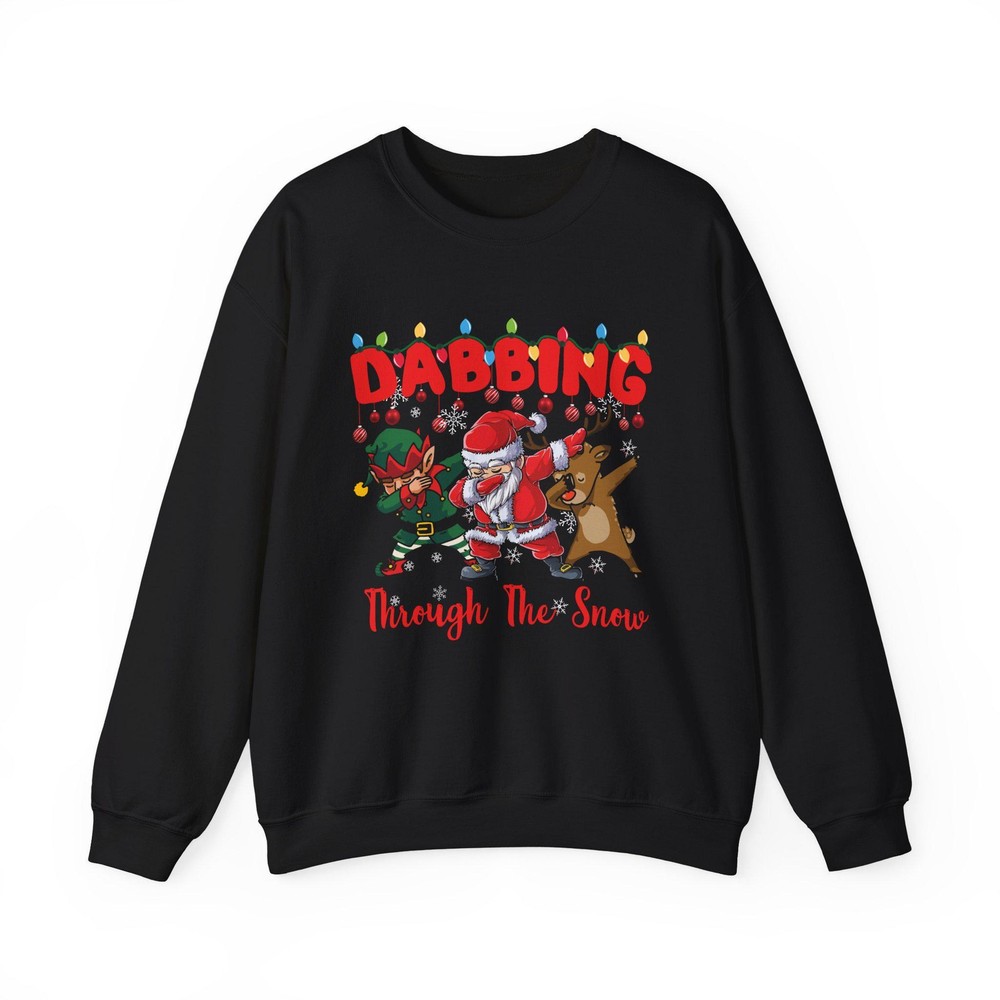 Christmas Sweatshirt – Holiday Apparel Pullover – Dabbing Snowflake Design,