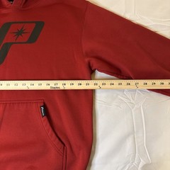 Polaris Men’s Red Pullover Hoodie L Fleece Graphic Logo Kangaroo Pocket