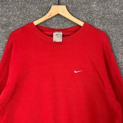 VTG NIKE Men’s Red Crew Neck Sweatshirt Long Sleeve Basic Logo Size L