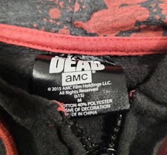 The Walking Dead AMC Daryl Dixon Zip Up Hoodie Size M Black Red 2015