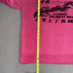 Vintage I Climbed The Great Wall China Sweatshirt Pink Large Raglan Souvenir 80s