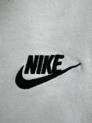 Nike Hoodie Mens Large White Fleece Pullover Swoosh Logo Kangaroo Sweatshirt