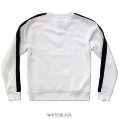 Royal Blue Apparel MEN SINGLE STRIPE FLEECE PULLOVER CREWNECK WHITE/BLACK 4513