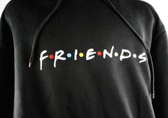 FRIENDS 90s TV Show Hoodie Black Interack Textile Inc Men’s Size XL Pre-owned