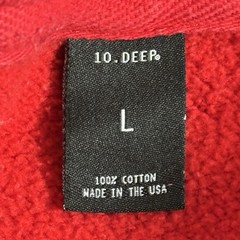 10 Deep The University Of Nowhere Hoodie Red USA Pullover L Streetwear Urban Y2K