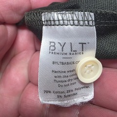 BYLT Premium Basics Mens XL Dk Green Drop Cut Long Sleeve Hooded Henley LUX