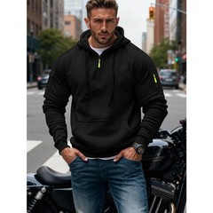 Men’s Fleece Workout Athletic Pullover Hoodie Long Sleeve Basic w/Kanga Pocket