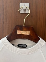 **Tom Ford Luxury Men’s Modal Sweatshirt – Beige White – Size 46 IT – New**