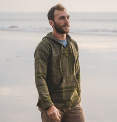 Baja Hoodie | Drug Rug | Mexican Poncho with Soft Inner Lining – Olive Green