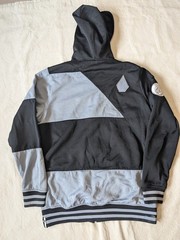 Volcom Men’s Zip Hoodie Grayscale Color Block Pockets Skate Ski Tech Fleece LG