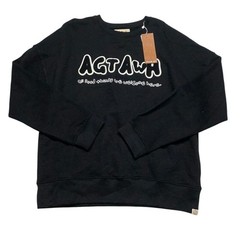 Agtawh Mens Regular fit Long Sleeve Crewneck Sweatshirt Medium Black Solid