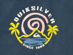 L Mens QUIKSILVER Surf Pullover Hoodie Sweatshirt Sweater Top Shirt 2-Sided Blue