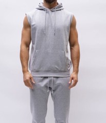 Men’s Sleeveless Pullover Hoodie Gym Bodybuilding Hooded Workout Muscle Tank Top