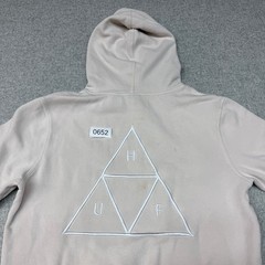 HUF | Essentials Triple Triangle Hoodie | Medium | Beige | Embroidered Logo Skat