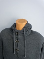 J. Crew Cotton Fleece Hoodie Blue Sweatshirt Mens Size Large Hook & Loop
