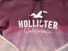 Hollister Hoodie Teens Medium Pink Ombre Fleece Pullover California Logo