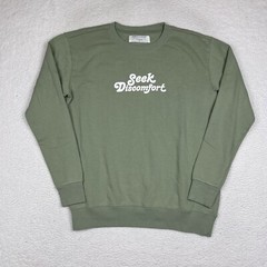 Seek Discomfort Crewneck Sweatshirt Sage Green Yes Theory Size Small Dreamers