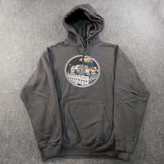 McMenamins McMinnville Hotel Oregon UFO Hoodie Mens Fits L Gray Alien PNW