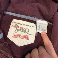 Vintage Triple Five Soul Red Zip Up Hoodie M Faded RARE Details