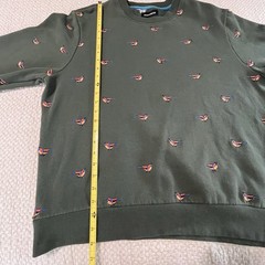 Bonobos Critter Sweatshirt All Over Bird Design Embroidered LS Crewneck Men’s L