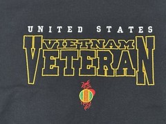 “Vietnam Veteran” Black Embroidered Hoodie / Hooded Sweatshirt – Size L – NEW!